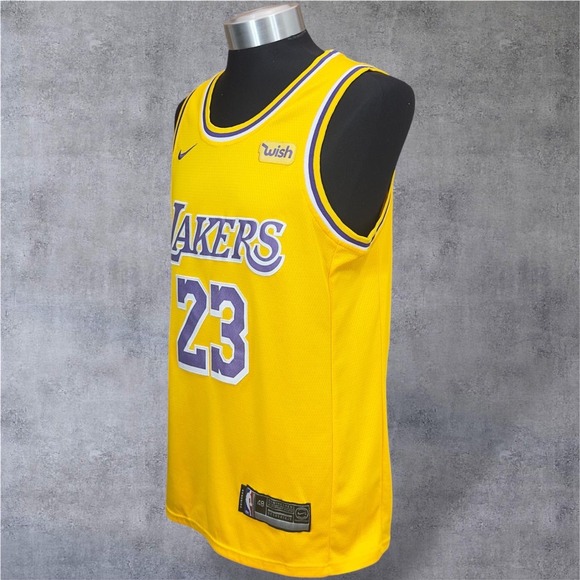 Nike LeBron James Lakers Jersey #23 Wish Swingman Yellow NBA Men's - Picture 3 of 5